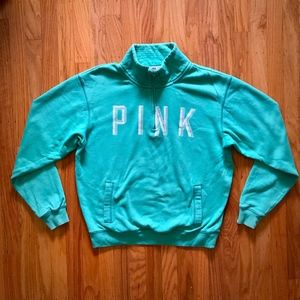 Victoria's Secret PINK Green Quarter Zip Pullover